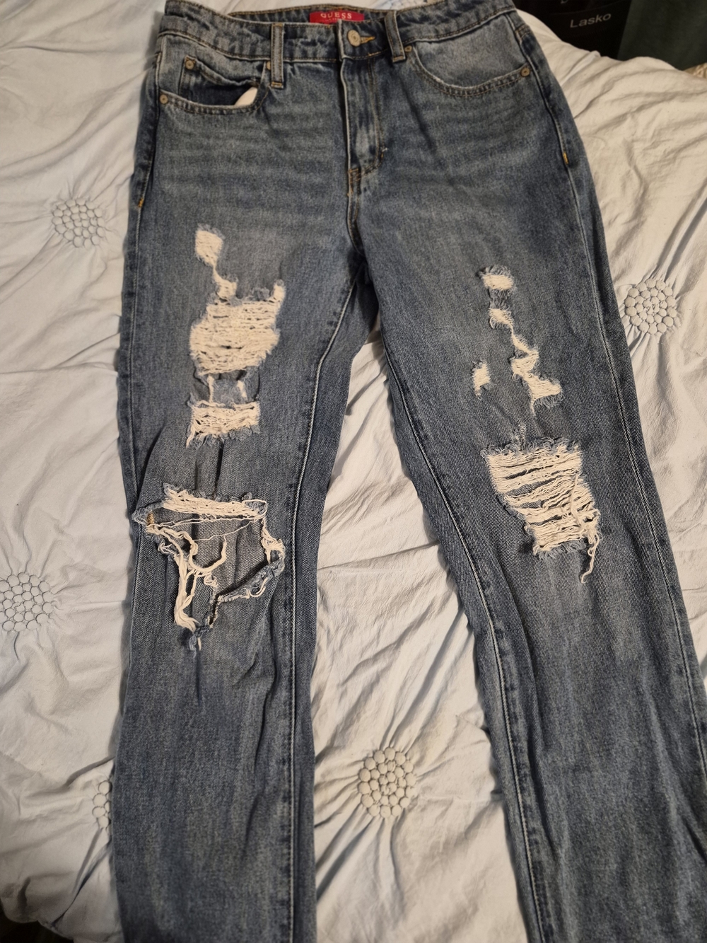 Guess Blue Distressed Ripped Jeans